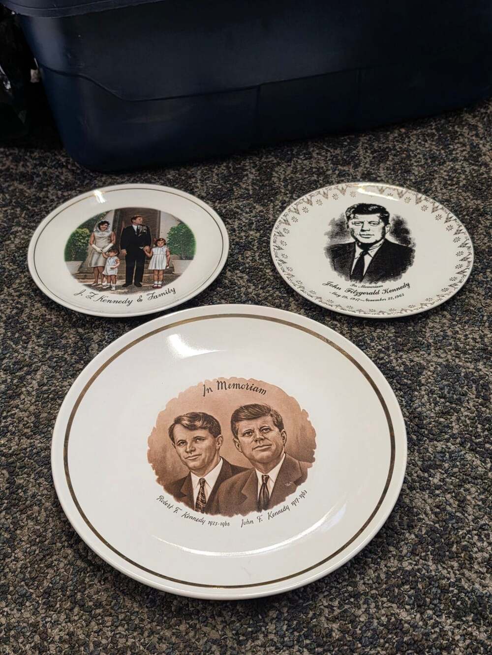 American Ironstone JFK And RFK In Memoriam Plate Set